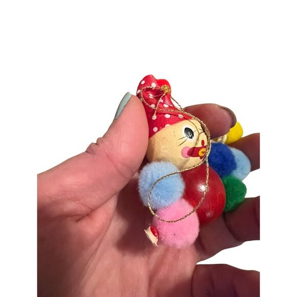 Vintage‎ Wooden Clown Christmas Tree Ornament Holiday Classic Colorful - Picture 5 of 5